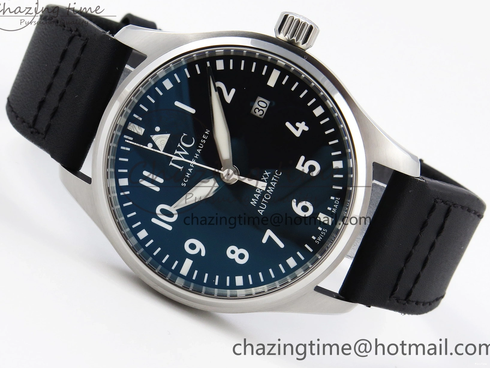 MIROTIME 0210 Pilot Mark XX IW328201 ZF 1:1 Best Edition Black Dial on Black Leather Strap A Affordable 7028
